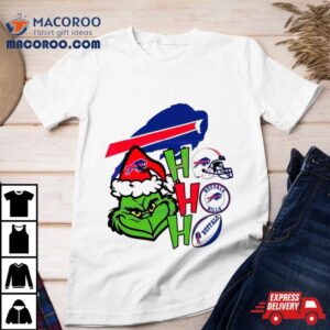 Grinch Santa Hat Ho Ho Ho Buffalo Bills Tshirt