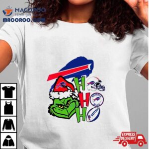 Grinch Santa Hat Ho Ho Ho Buffalo Bills Tshirt