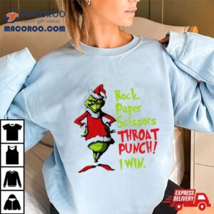 Grinch Santa Rock Paper Scissor Throat Punch Christmas Shirt