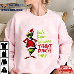 Grinch Santa Rock Paper Scissor Throat Punch Christmas Tshirt