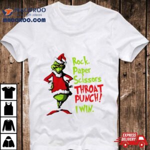 Grinch Santa Rock Paper Scissor Throat Punch Christmas Tshirt