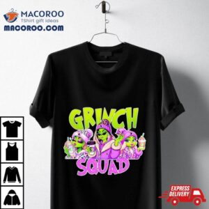 Grinch Squad Boujee Leopard Purple Merry Christmas Tshirt