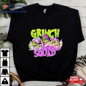 Grinch Squad Boujee Leopard Purple Merry Christmas Tshirt