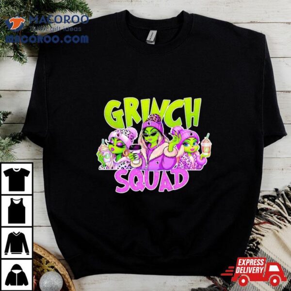 Grinch Squad Boujee Leopard Purple Merry Christmas Shirt