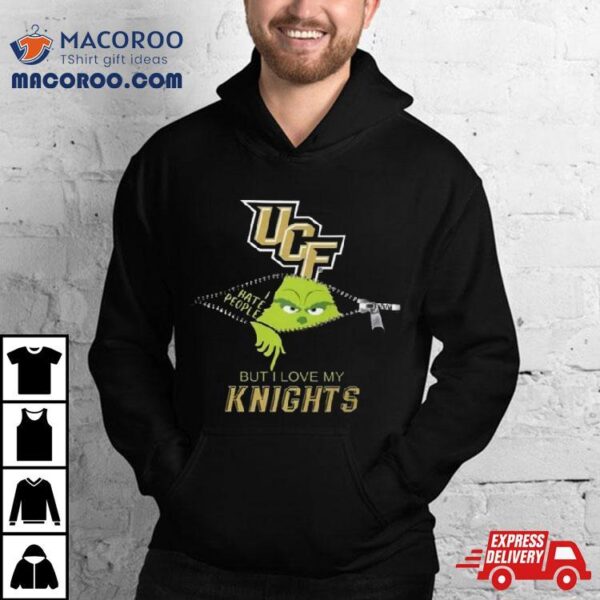 Grinch Zipper I Hate People But I Love My Ucf Knights T Shirt