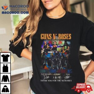 Guns N’ Roses Middle East Europe North America 2023 Thank You For The Memories Signatures T Shirt