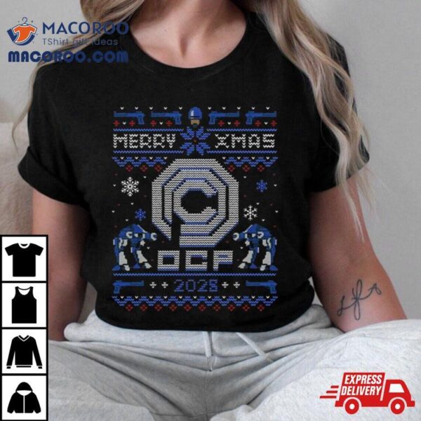 Happy Robo Merry Xmas Ocp 2028 Ugly Christmas T Shirt