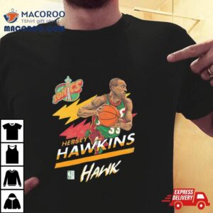 Hersey Hawkins Seattle Supersonics Basketball Hawk Graphic Tshirt