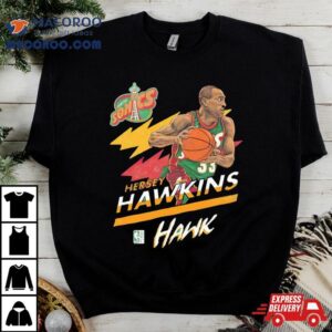 Hersey Hawkins Seattle Supersonics Basketball Hawk Graphic Tshirt