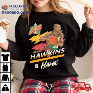 Hersey Hawkins Seattle Supersonics Basketball Hawk Graphic Tshirt