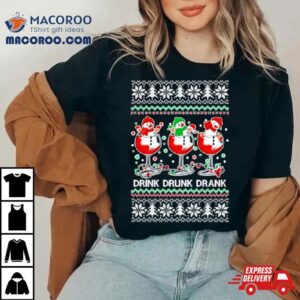 Holiday Spirits Drink Drank Drunk Snowmen Ugly Christmas Tshirt