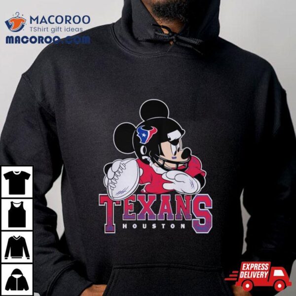 Houston Texans Junk Food Scarlet Disney Mickey Qb T Shirt