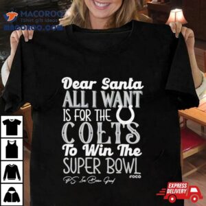 Indianapolis Colts Holiday Dear Santa All I Want Is For The Colts To Win The Super Bowl T Shirt