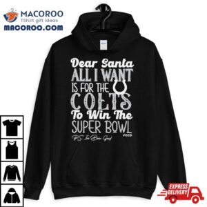 Indianapolis Colts Holiday Dear Santa All I Want Is For The Colts To Win The Super Bowl Tshirt