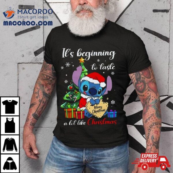 It’s Beginning To Taste A Lot Like Christmas Stitch Ugly Christmas 2023 T Shirt