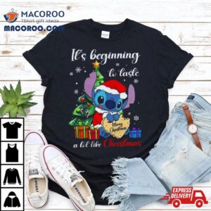 It S Beginning To Taste A Lot Like Christmas Stitch Ugly Christmas Tshirt