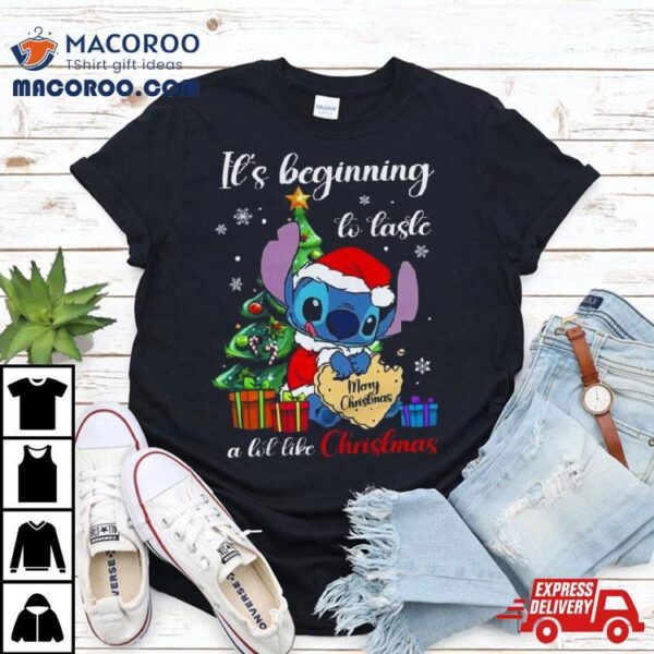 It’s Beginning To Taste A Lot Like Christmas Stitch Ugly Christmas 2023 T Shirt