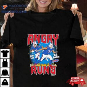 James Cook Amp Dion Dawkins Buffalo Bills Homage Unisex Angry Runs Player Graphic Tshirt