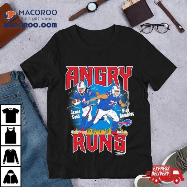 James Cook & Dion Dawkins Buffalo Bills Homage Unisex Angry Runs Player Graphic Shirt