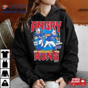 James Cook Amp Dion Dawkins Buffalo Bills Homage Unisex Angry Runs Player Graphic Tshirt