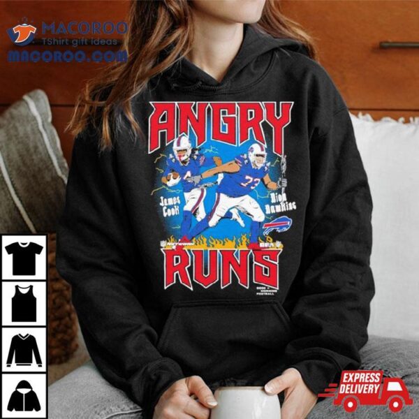 James Cook & Dion Dawkins Buffalo Bills Homage Unisex Angry Runs Player Graphic Shirt