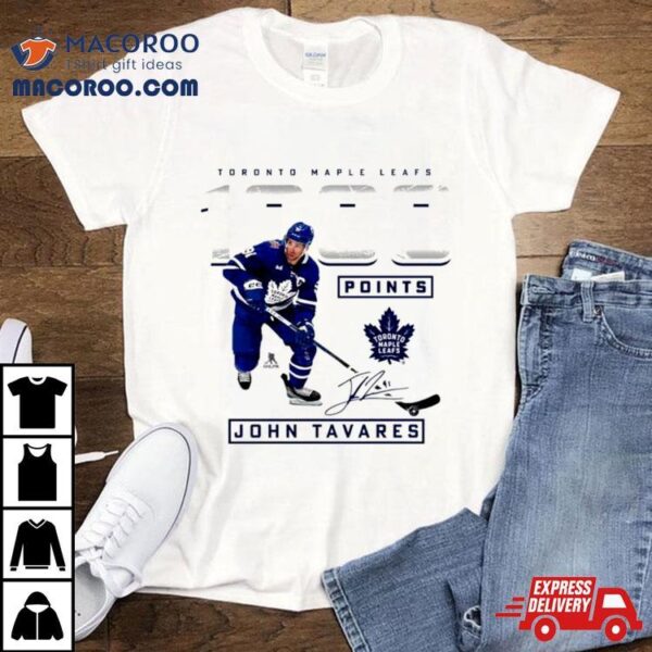 John Tavares Toronto Maple Leafs 1,000 Career Points Signature Shirt