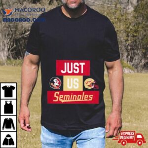 Just Us Florida State Seminoles Helmet Logo T Shirt