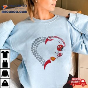 Kansas City Chiefs Football Heart Helmet Logo Gift Tshirt