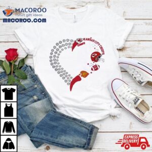 Kansas City Chiefs Football Heart Helmet Logo Gift Tshirt