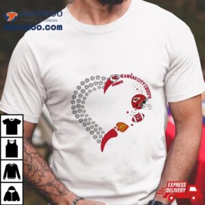 Kansas City Chiefs Football Heart Helmet Logo Gift Tshirt