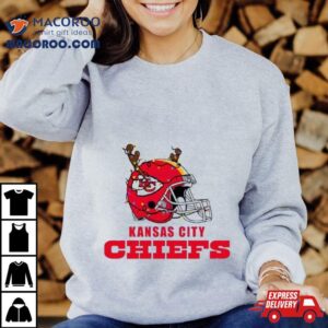 Kansas City Chiefs Helmet Deer Antlers Christmas T Shirt