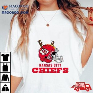 Kansas City Chiefs Helmet Deer Antlers Christmas Tshirt