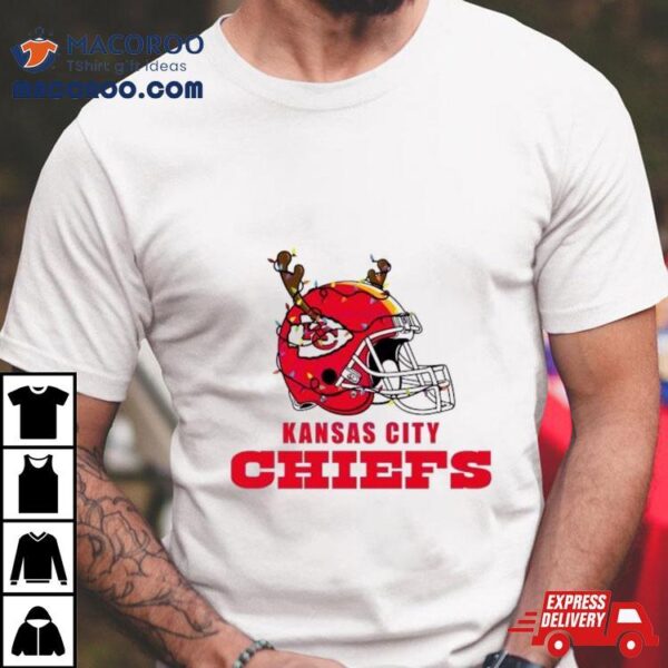 Kansas City Chiefs Helmet Deer Antlers Christmas T Shirt