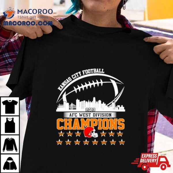 Kansas City Football Skyline 2023 Afc West Division Champions Shirt