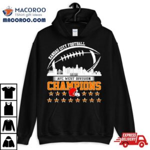 Kansas City Football Skyline 2023 Afc West Division Champions Shirt