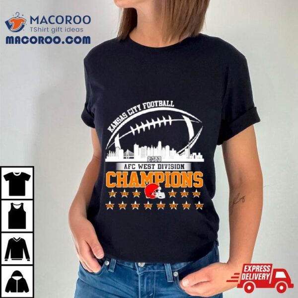 Kansas City Football Skyline 2023 Afc West Division Champions Shirt