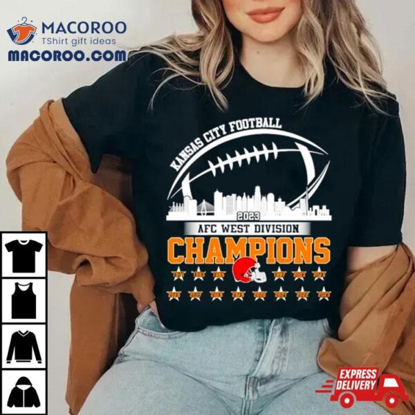 Kansas City Football Skyline 2023 Afc West Division Champions Shirt