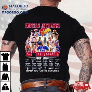 Kansas Jayhawks 125th Anniversary 1898 2023 Thank You For The Memories Basketball Signatures T Shirt