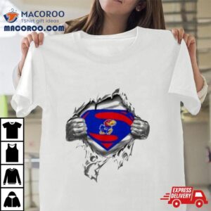 Kansas Jayhawks Blood Inside Superman Tshirt