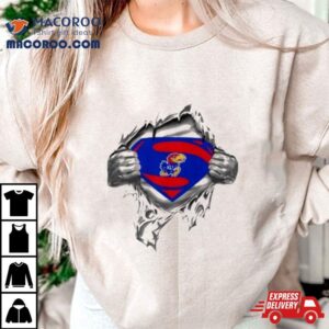 Kansas Jayhawks Blood Inside Superman Tshirt