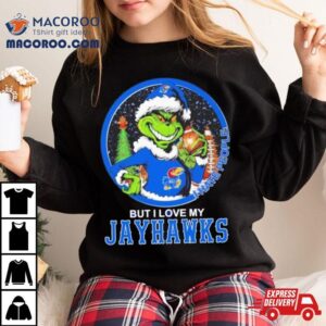 Kansas Jayhawks Grinch I Hate People But I Love My Christmas Tshirt