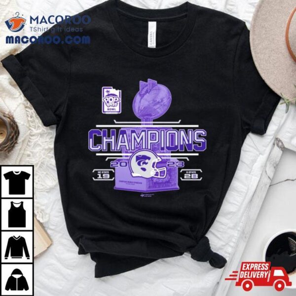 Kansas State Wildcats 2023 Pop Tarts Bowl Champions 28 19 Nc State Score Purple Shirt