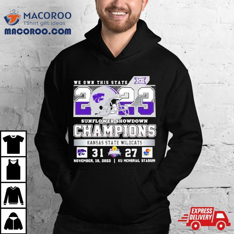 Kansas State Wildcats 31 27 Kansas Jayhawks 2023 Sunflower Showdown Champions Final Score Shirt Kansas State Wildcats 31 27 Kansas Jayhawks 2023 Sunflower Showdown Champions Final Score Shirt