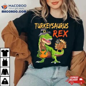 Kids Turkey Saurus Rex Dab Dinosaur Boys Thanksgiving Shirt