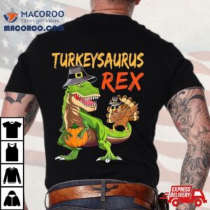 Kids Turkey Saurus Rex Dab Dinosaur Boys Thanksgiving Shirt