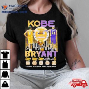 Kobe Bryant Los Angeles Lakers Thank You For The Memories T Shirt