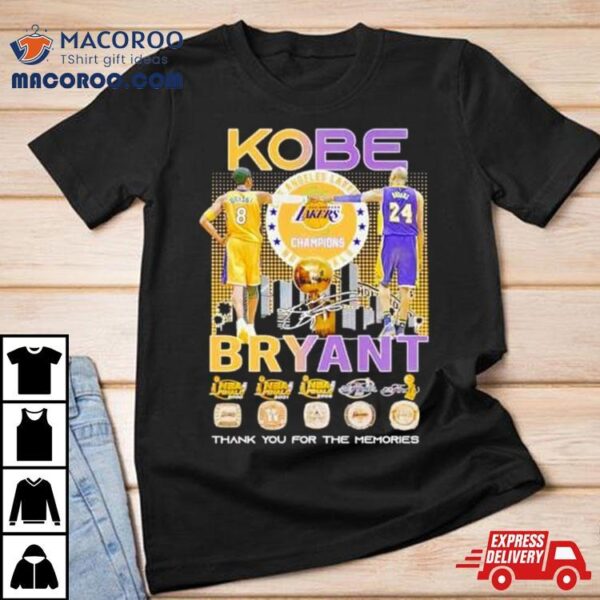 Kobe Bryant Los Angeles Lakers Thank You For The Memories T Shirt