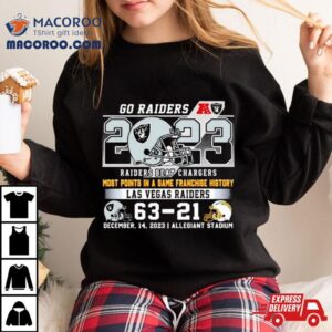 Las Vegas Raiders 2023 Raiders Beat Chargers Highest Scoring Game In Team History Go Raiders Finals Score Shirt