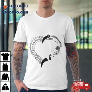 Las Vegas Raiders Football Heart Helmet Logo Tshirt