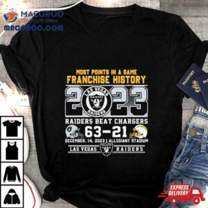 Las Vegas Raiders Most Points In A Game Franchise History Raiders Beat Chargers Tshirt